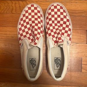 Vans Red Checkerboard Slip On.